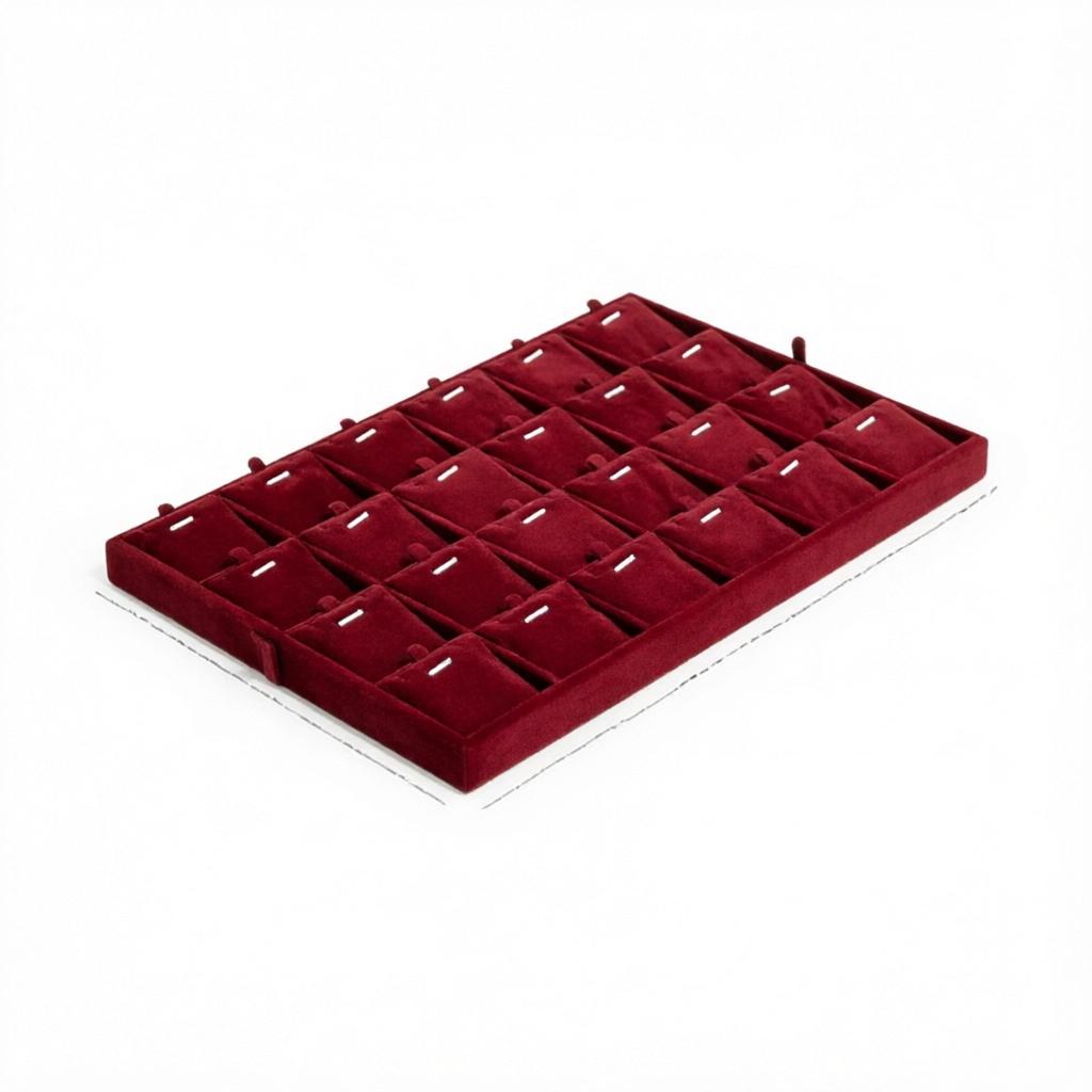 Velvet Bags Packaging Luxury Store Jewelry Stackable Display Necklace Ring Tray Custom Logo Jewelry Organizer Tray