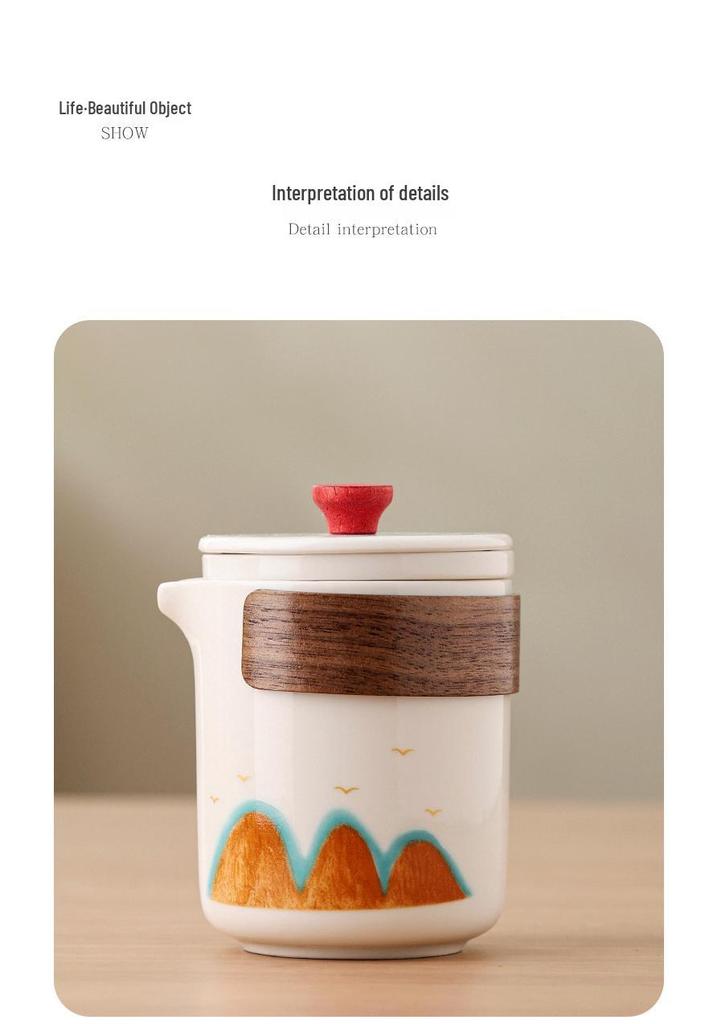 National Trend Ceramic Travel Tea Set - Portable Business Souvenir, Cultural Creative Gift with Custom Logo Option