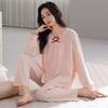 2026 Women's Court Style Pajamas - Long Sleeve, Stretchy Cool Cotton, Solid Color for Spring & Autumn