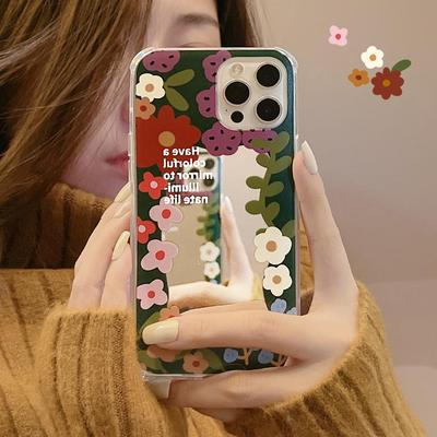Mirror Flower Case for iPhone 13 iPhone 15 iPhone 16 Pro Max