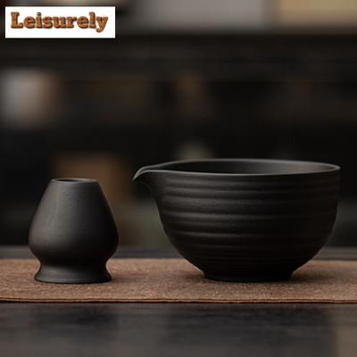 Ancient Pottery Round Ring Pinch Mouth Tea Set Complete Set Japanese Matcha Set Kit Green Tea Powder Home Tea-making Tools Craft