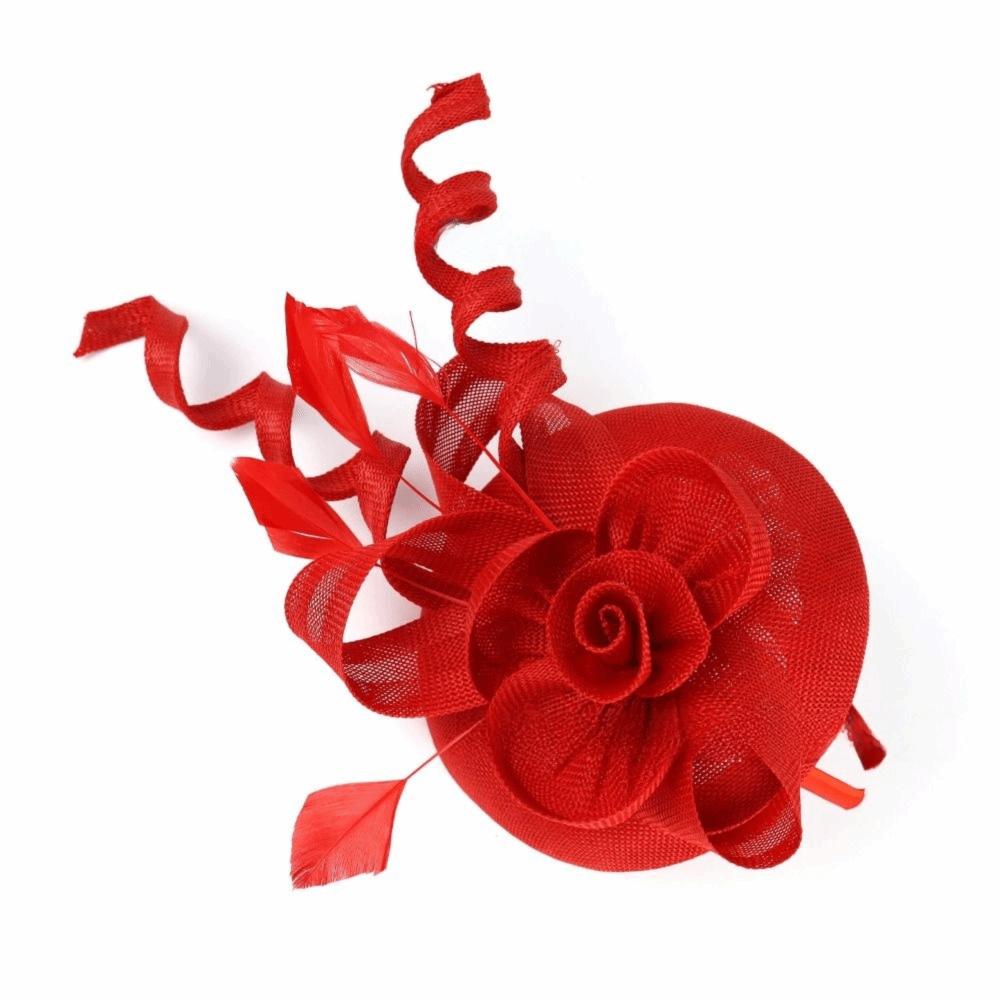 Women Fashion Flower Mesh Fascinator Hat Hair Decoration Elegant Accessories Wedding Headdress Adjustable Headwear Garden Party