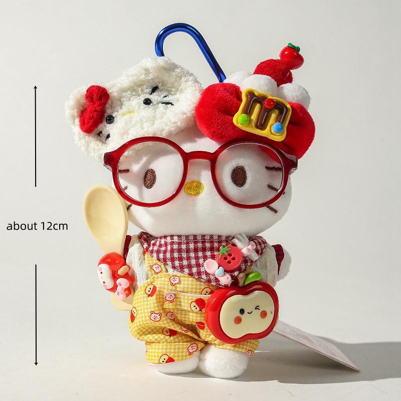Hello Kitty Plush Toy Pendant For Girls Kawaii Cartoon Pendant Exquisite Kids Plush Cat Doll Sanrio Gift Bag Decor