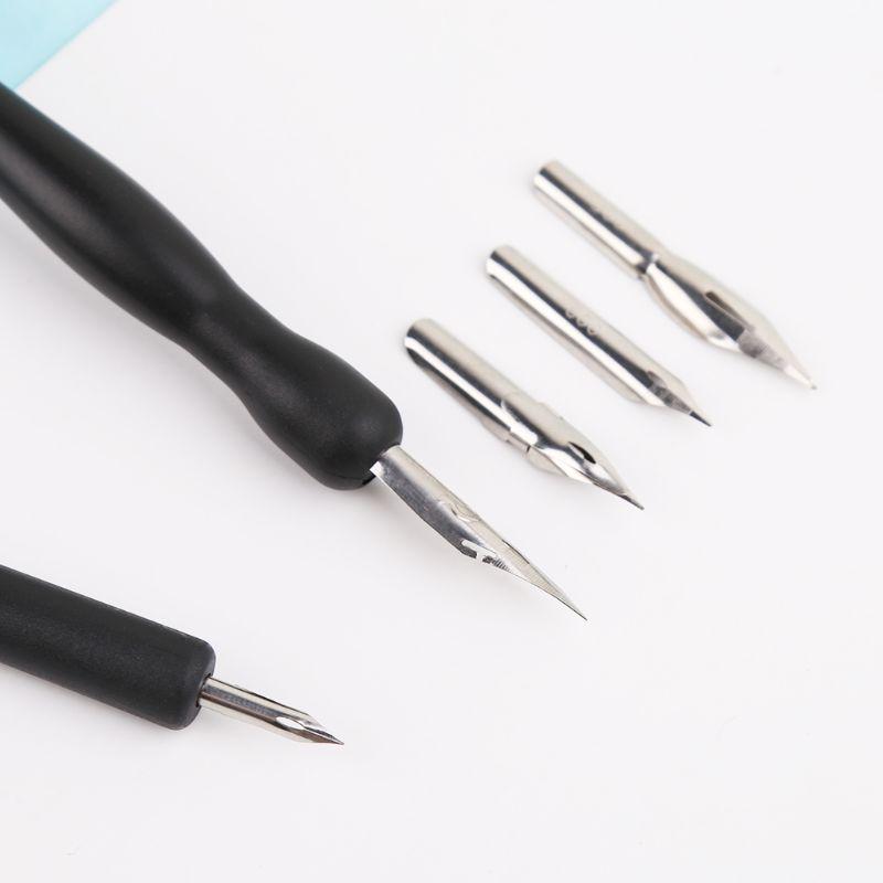 Manga Dip Pen Holder Set Comic Drawing Painting Calligraphy Tools w// 5 Nibs
