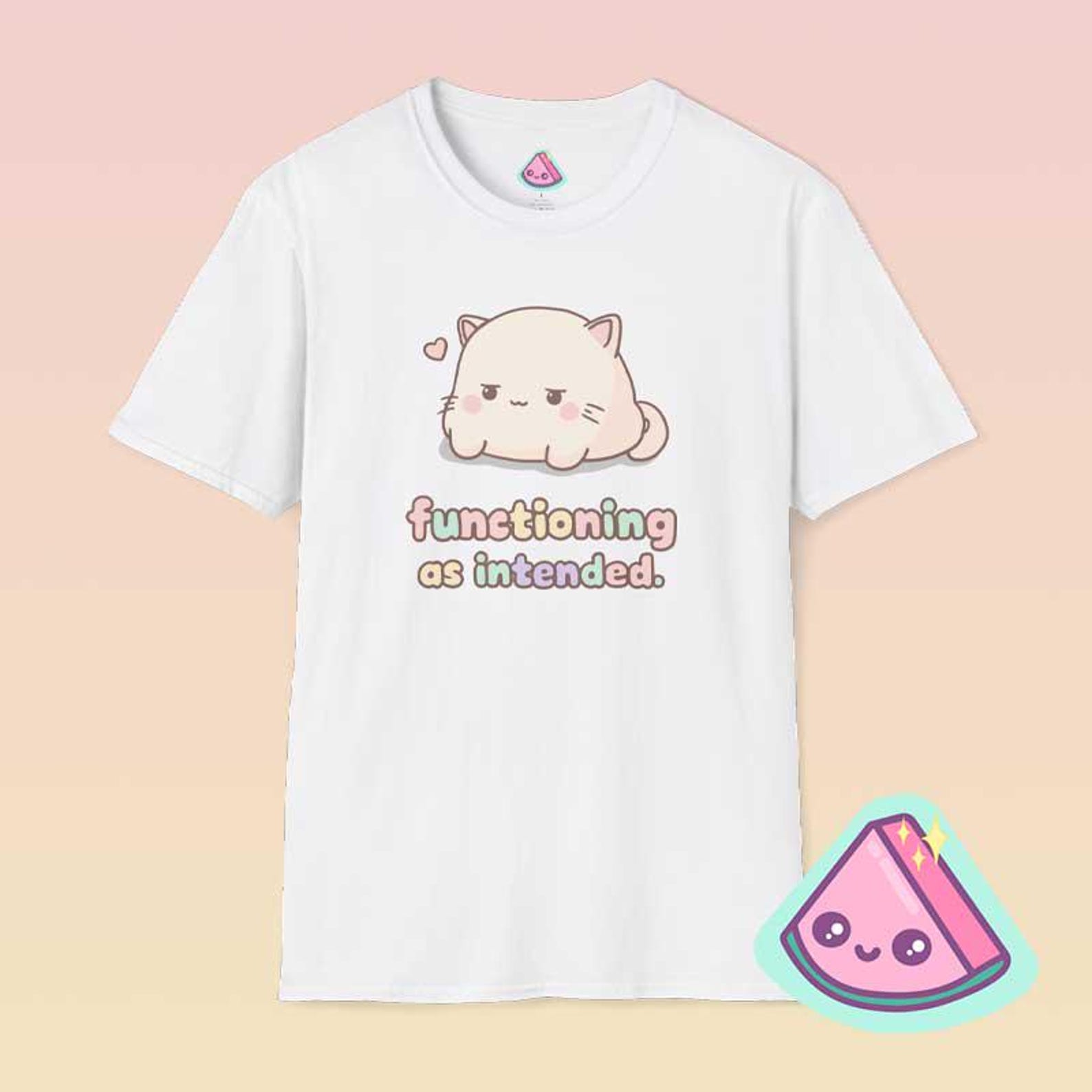 Introvert Kawaii Cat Shirt | Cute Sarcastic Tee | Functioning As Intended | Pastel Kawaii Clothing S