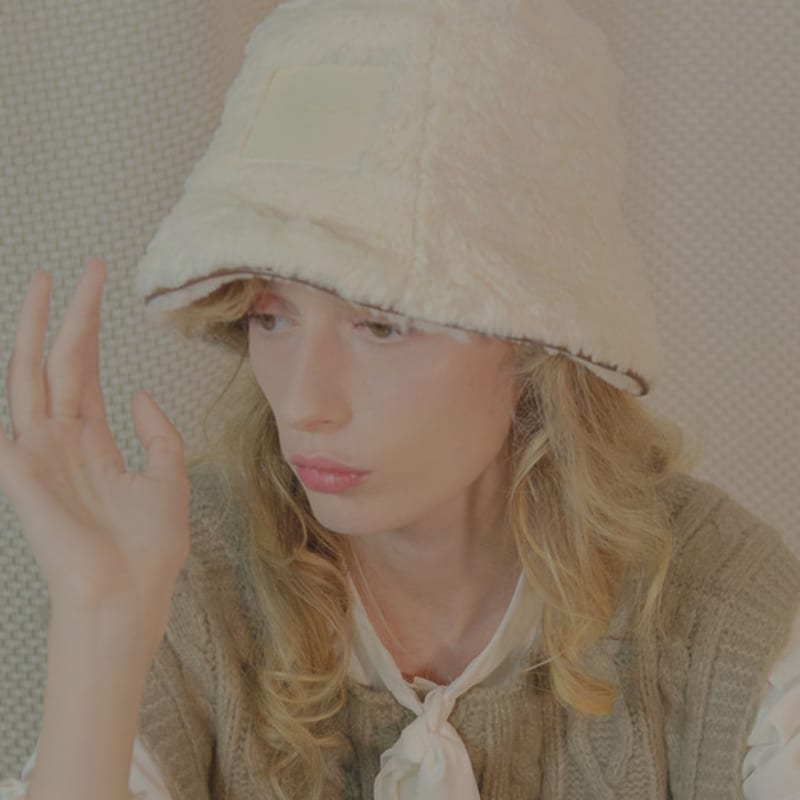 poesiedame pure fur bucket hat
