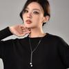 Pearl Pendant Titanium Steel Necklace Women'S Light Luxury Premium Sense K Gold Plated Fashion Sweater Tassel Clavicle Chain Women