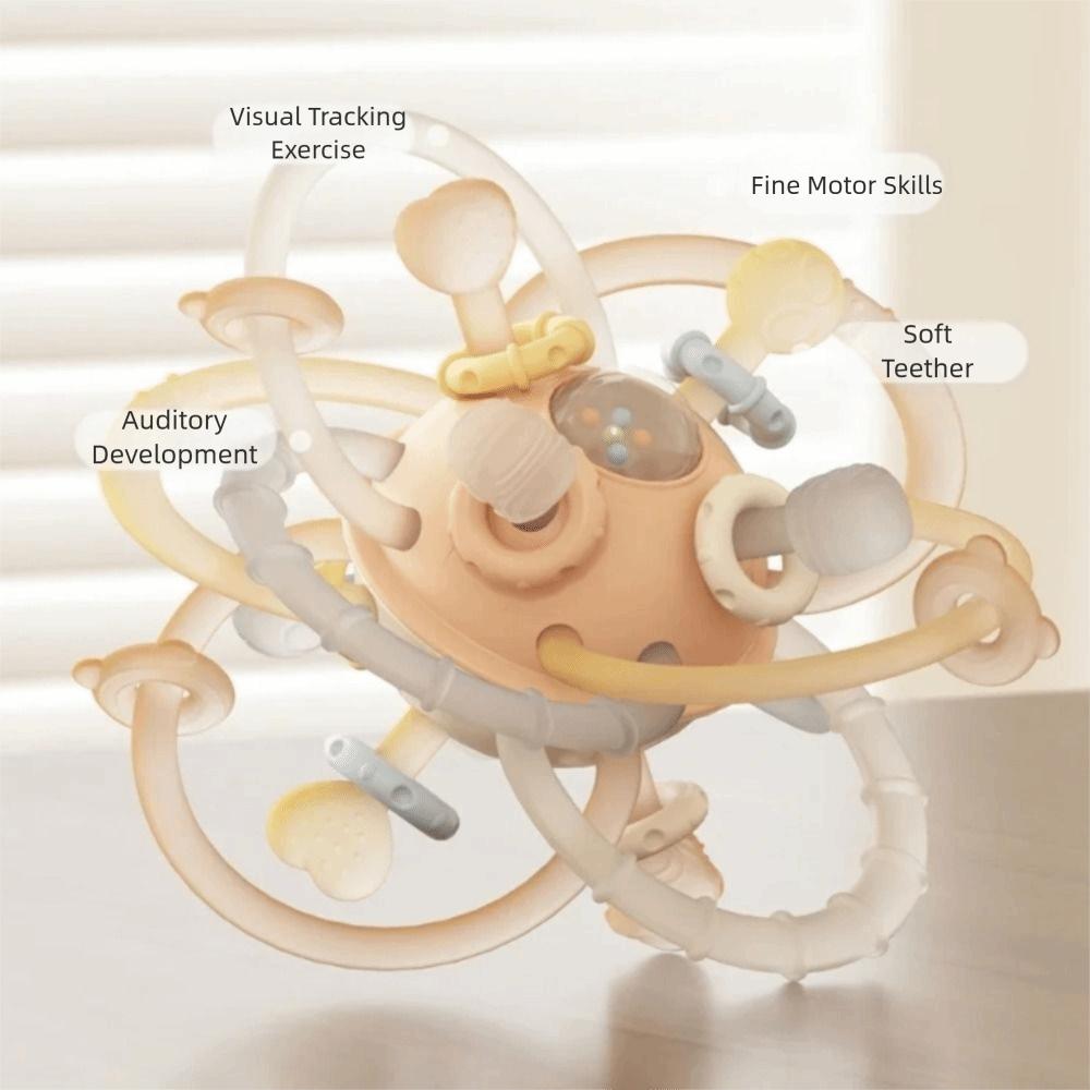 Grab Ball Baby Toy Soft Silicone Rattle Hand Grab Manhattan Round Ball Baby Toy