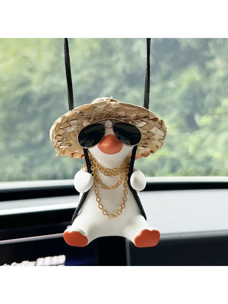 Auto-Anhänger, niedliche Anime-kleine Ente, Schaukel, Auto-Rückspiegel, hängende Ornamente, Innendekoration, Zubehör für Mädchen, Geschenke