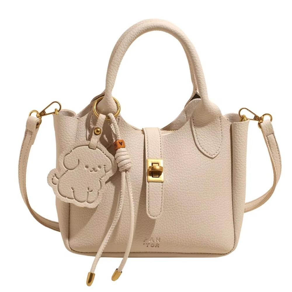 Chic Slant Cross Bucket Bag Cute Women's Tote Bag Korean PU Leather Shoulder Bag  Female