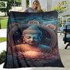 Buddhismus Buddha Šákjamuni Guanyin Bódhisattva Plyšová deka, Flanelová deka Přehozová deka do obývacího pokoje Ložnice Postel Pohovka Modlitba