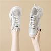 Internet celebrity silver thick-soled heightening dad shoes women's summer new Korean version mesh versatile low-top lightweight sneakers