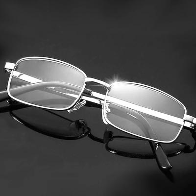 Ochelari prezbitici cu ramă metalică pătrată Ochelari de lectură vintage bărbați femei Ochelari dioptrii anti-zgârieturi 0 +1,0 până la +4,0