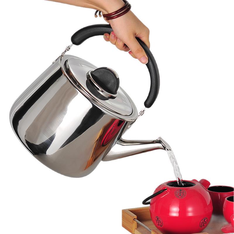 European Style Whistling Kettle - Thickened Stainless Steel for Induction and Gas Stoves, Angled Spout, Universal Design