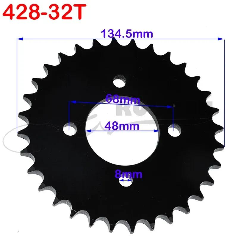 428 Chains 25T/31T/32T/37T/39T/41T/42T/48T 48mm 76mm Rear Chain Sprocket for ATV Quad Pit Dirt Bike Buggy Go Kart Motorcycle
