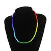 2022 European & American Rainbow Rice Bead Pendant Necklace: Summer Handmade Pure Color with Short Snake Bone Design