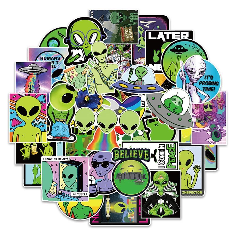 10/50PCS Extraterrestrial Being Stickers Cartoon Graffiti Stickers Water Bottle Laptop Phone Bicycle Luggage Case Skateboard Children Adult Sticker