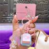 Official Hello Kitty Music Wooden Fish Fidget Keychain Press Button Sound Relief Plush Doll Pendant Cartoon Bag
