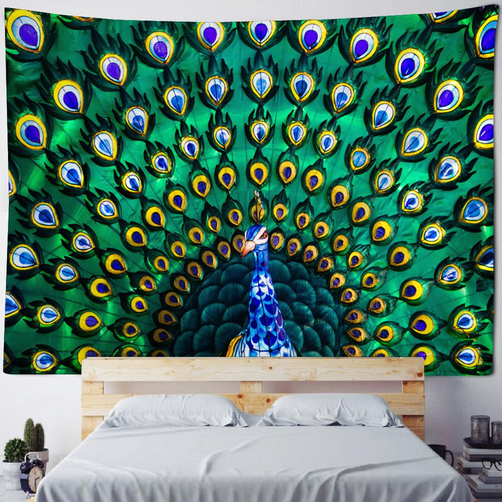 Tapestry Wall Hanging, Peacocks, Flowers, Forests, Bohemia, Aesthetics, Room Decoration, Wall Decoration, Blankets, Bed Sheets