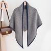 Korean Vintage Knit Solid Thick Triangle Scarf For Women Winter Warm Versatile Shawl