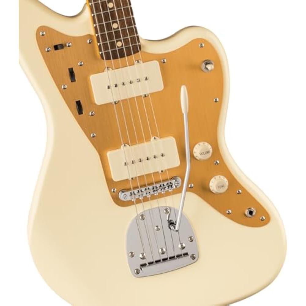 Squier by Fender Electric Guitar J Mascis Jazzmaster®, Laurel Fingerboard, Vintage White with Sof...