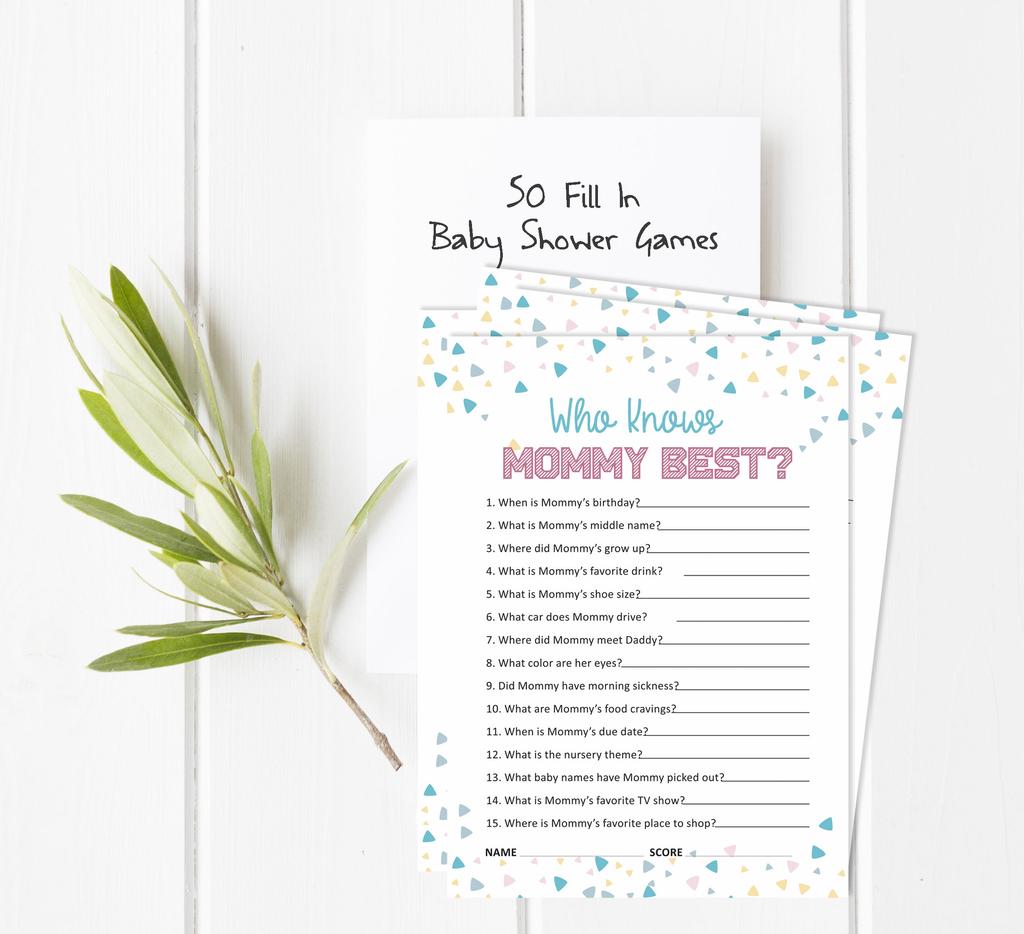 Inkdotpot Gender Reveal Baby Shower Game Set Of 50 BabyA  AlphabetA  ABCA  Game Ita    s A Boy Ita    s A Girl Party