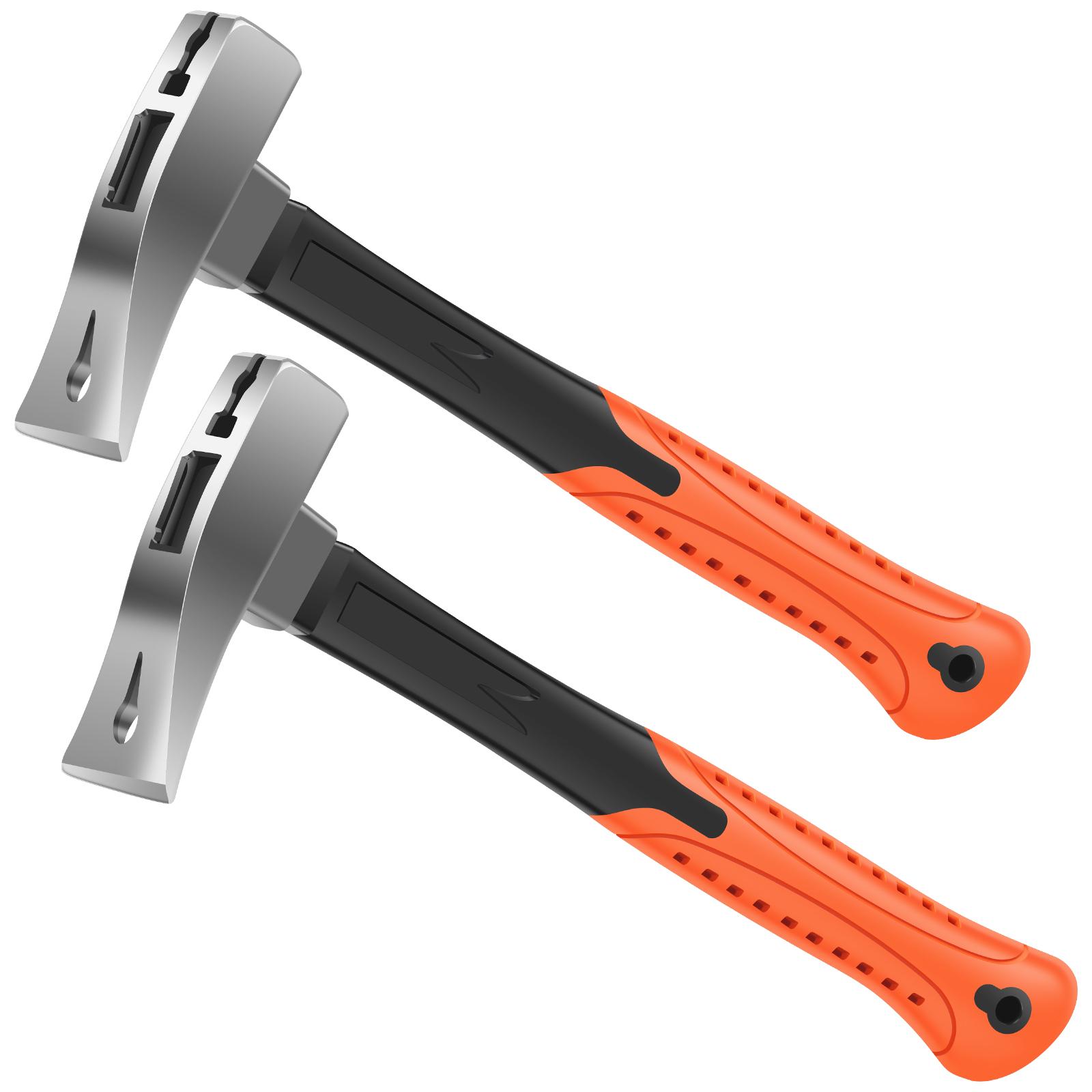 3in1 Pry Bar Hammer Crowbar Hammer with Nail Puller 13 Carbon Steel Pry Bar Multifunctional Tool for Log Splitting Tree Cutting