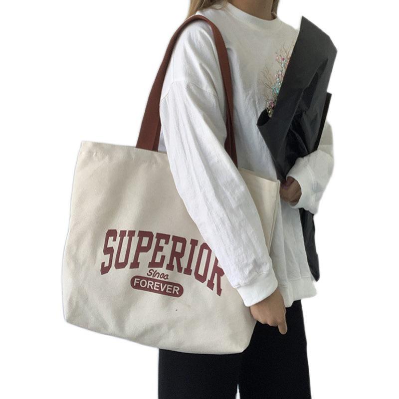 Retro Canvas-Tragetasche im japanischen Stil - Damen-Schultertasche mit großem Fassungsvermögen für Reisen, Yoga und Studenten