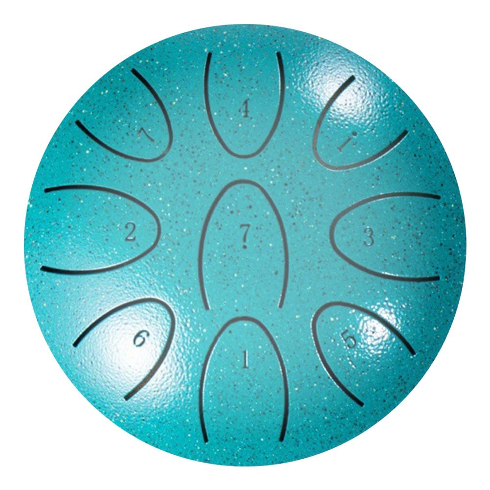 4 Inches Portable Rain Drum 9-Note Handpan Drum with Drum Mallet Outdoor Chakra Drum for Yoga Musical Meditation