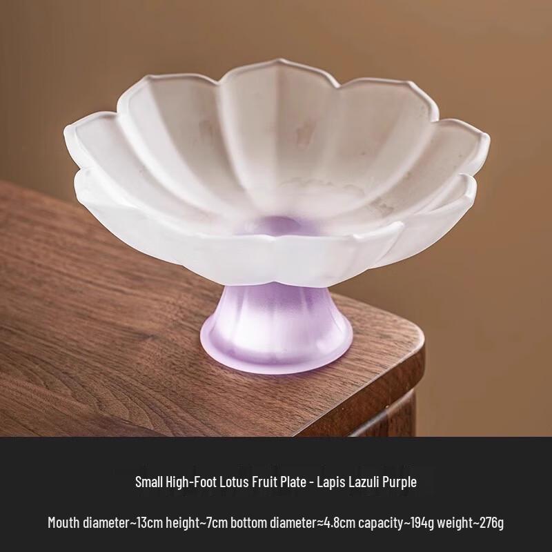 Yudegao Chinese Style Glazed Glass Lotus Fruit Plate