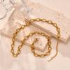 Stainless Steel Thin Chain Necklace For Women Girls,Female Fashion Retro Street Trend Handmade Neck Chain,Punk Party Jewelry