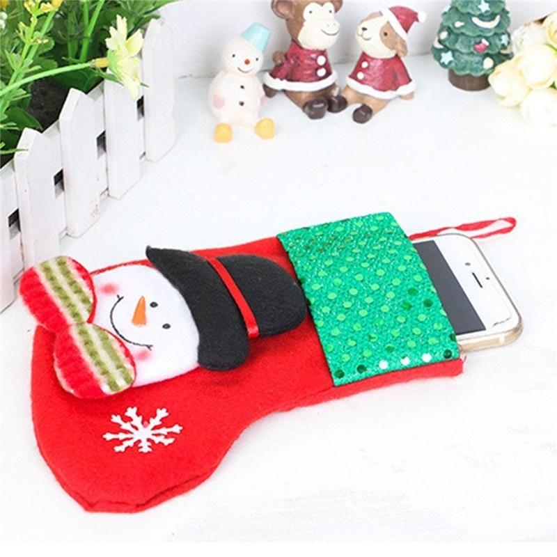 Christmas Santa Socks Cute Ornaments Festival Party Xmas Tree Hanging Decoration Ornaments Decor KTY