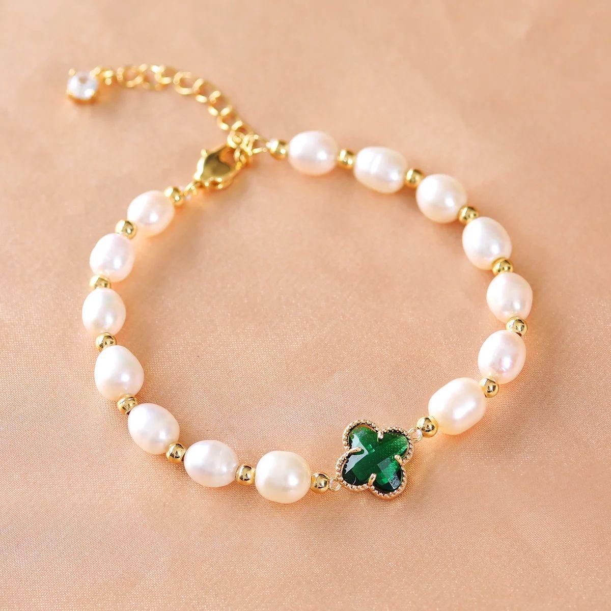 

18K Gold-Plated Freshwater Pearl Women s Bracelet