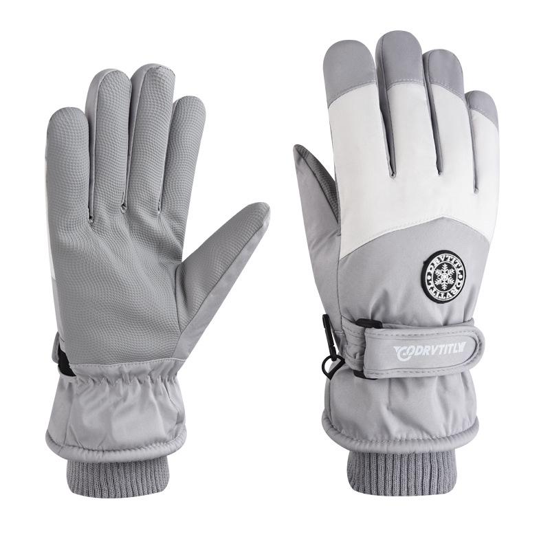 

Зимние лыжные и мотоциклетные перчатки больших размеров: Плотный, на флисовой подкладке, водонепроницаемый, теплый хлопок для мужчин и женщин One Size