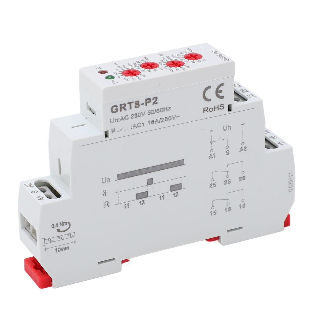 Time Relay Rail Mounted Industrial Electronic Impulse Output Time Relay 230V with Indicator