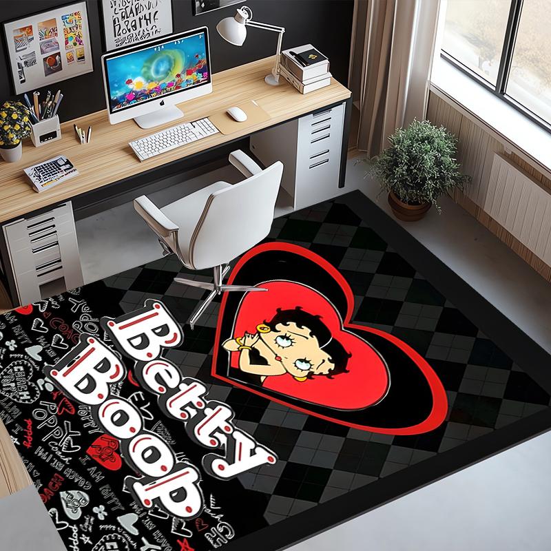 Betty Boop Pattern Rug, Indoor/Outdoor Mat, for Picnic, Gameroom, Bedroom, Office, Living Room, Home Decor Carpet, Birthday Gift