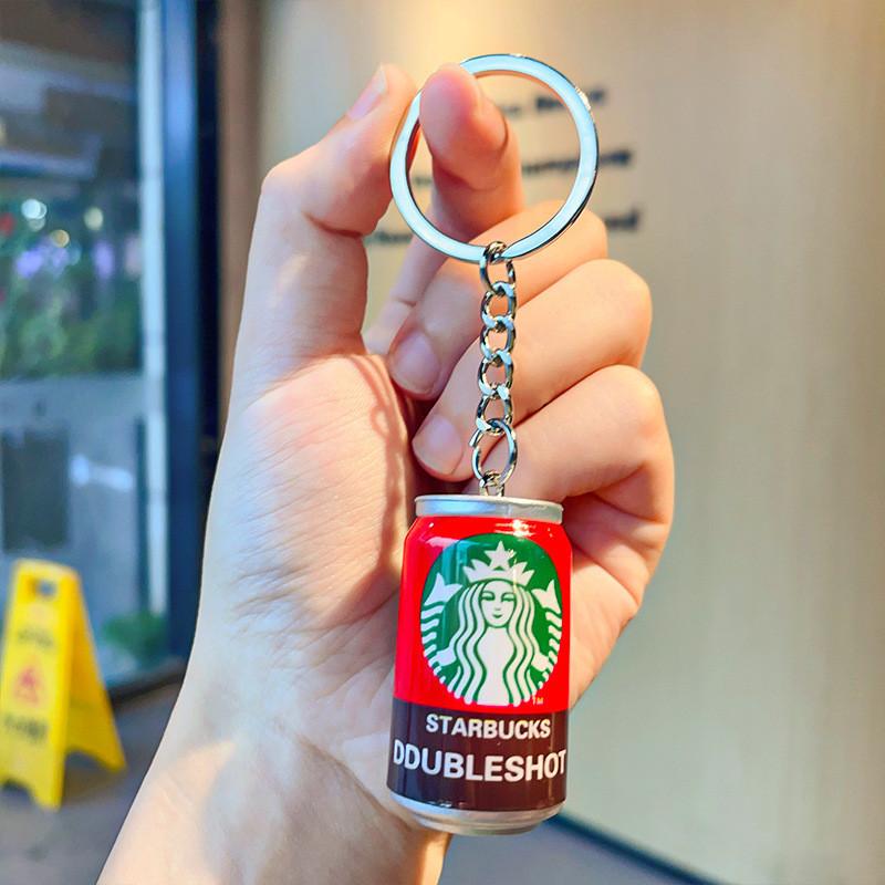 Nová realistická mini plechovka od sody klíčenka pryskyřice Sprite Budweiser Starbucks doplněk
