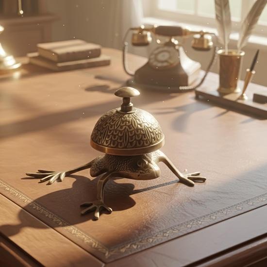 Frog Desk Bell Handcrafted Brass Call Bell Antique Style Office Table Decor Home Decor