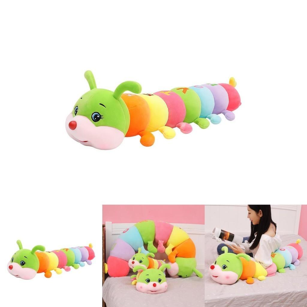 Colorful Multicolor Giant Caterpillar Plush Pillow Ideal For Kids And Fans