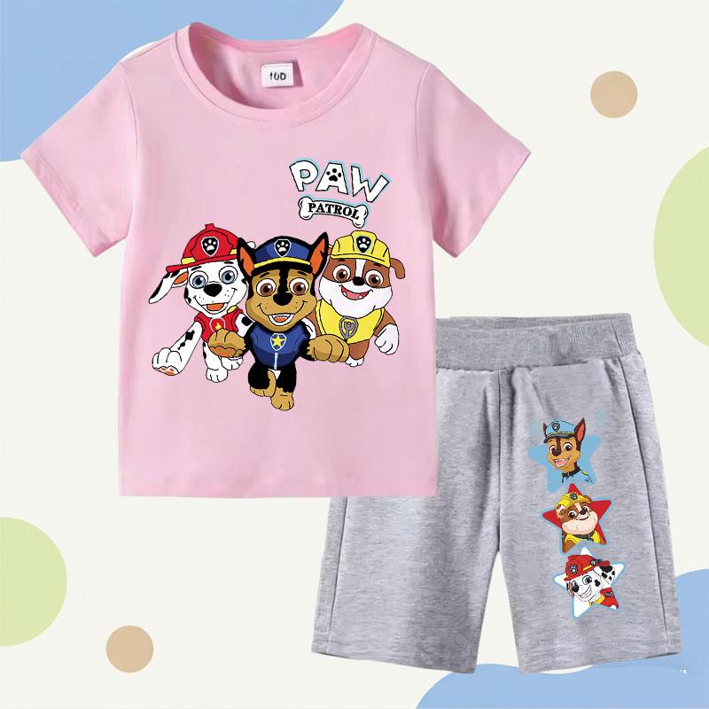 Summer New Clothing Set Children's Short Sleeve Top and Shorts Two-Piece Set Casual Clothing
