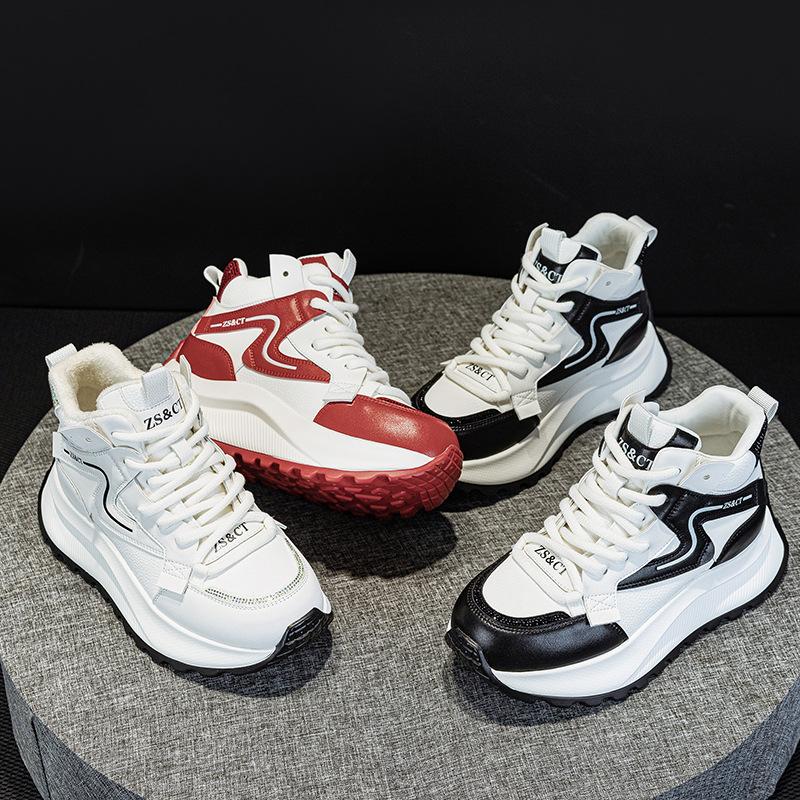 High-top Dad Shoes Spring and Autumn New Casual Thick-soled Height-increasing Small Sports Board Shoes