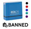Printtoo Banned Self Inking Rubber Stamp Pre-Inked Office Stamp- Home Office Business Stationery, Black- 42 x 9
