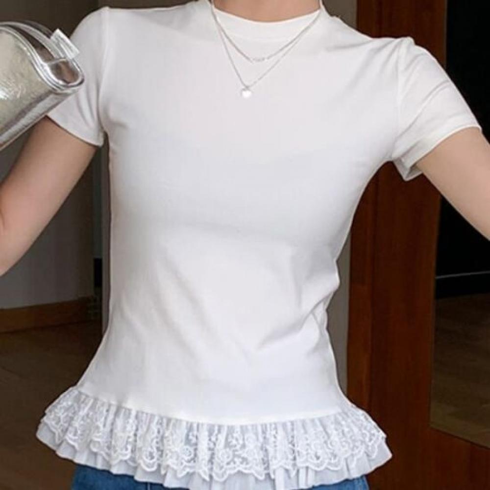 Rellawear Women Lace Point Short Sleeve Top Hyg250251