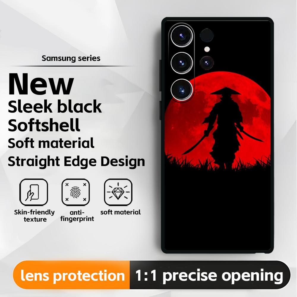 Japanese Bushido Samurai ghost  Phone Case For Samsung Galaxy S25 S24 S23 S22 S21 S20 Plus Ultra Note20 Soft Black