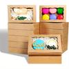 25 Stück, Kuchenschachtel mit Fenster, geeignet für Macarons, Brot, Schokolade, Kekse, Verpackungsschachtel, DIY-Montage, 18 x 11 x 4 cm