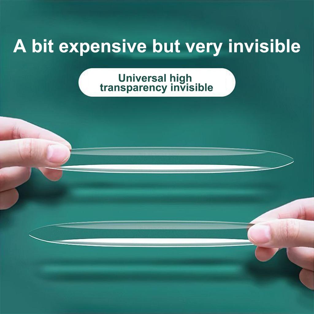 2/4Pcs Car Anti-collision Strip Clear Black Self-adhesive Flexible Reusable Universal SUV Truck Auto Body Door Side Rearview Mirror Bumper Protector