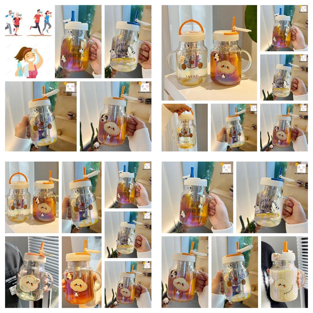 Stilvolle und langlebige Glastasse für Frauen, hohe Temperaturbeständigkeit, Tee-Trennung, Griff inklusive