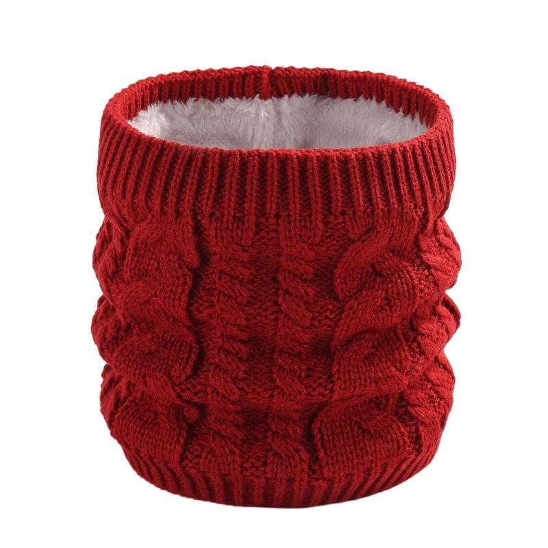 Autumn and winter scarf, couple versatile knitted wool plush solid color winter warm neck cover