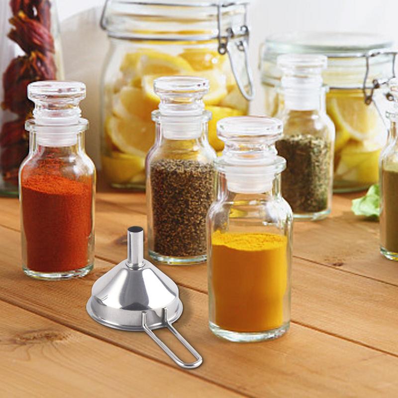 Stainless Steel Mini Funnel FoodGrade Kitchen Funnel with Long Handle Hangable Oil Filling Funnel for Transferring Essential Oil