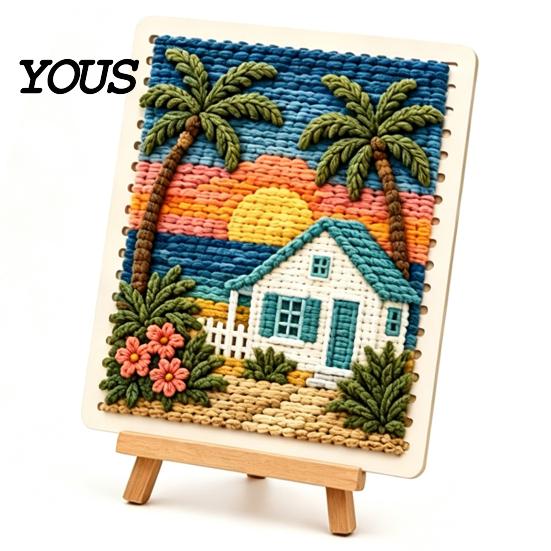 Handmade Yarn Art Craft DIY Fabric Weaving Painting Kit, Halloween Christmas Crochet Kit Decor Projects for Decoration, Beginner Project Set Supplies